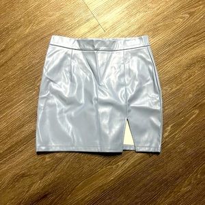 Shein blue leather skirt